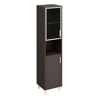 Шкаф левый стекло в раме + ДСП без замка + ниша Борн B 431-819 480x450x2074