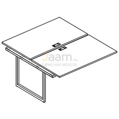 Мебель для персонала Секция стола рабочей станции на металлокаркасе QUATTRO Б4 176-1 БП