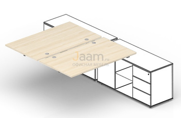Мебель для персонала Приставной элемент (4 громмета) ST2TPG148FU