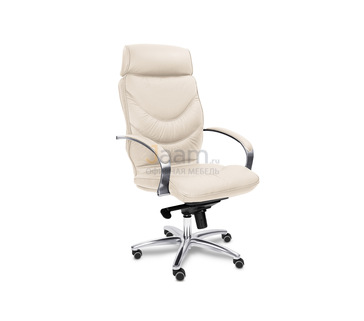 Кресло для руководителя LEEDS CHROME A кожа+кож.зам.