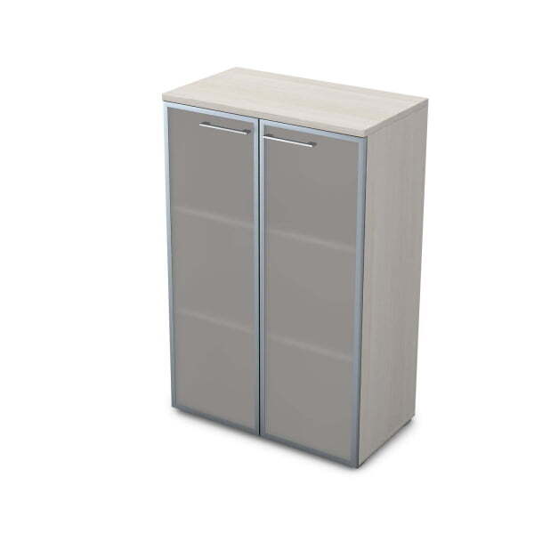 Шкаф средний со стеклом Gloss line 9НШ.017.6 800x450x1245 (Ivory)