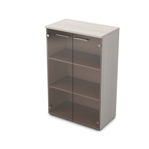 Шкаф средний со стеклом Gloss line 9НШ.017.3 800x450x1245 (Ivory)