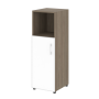 Шкаф для документов узкий со стеклом белым LT.SU-2.2 R (L) white