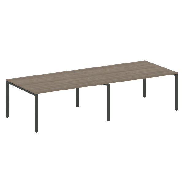 Переговорный стол 2 столешницы Metal System Style БП.ПРГ-2.4 3200x1235x750 (Вяз/Антрацит металл)