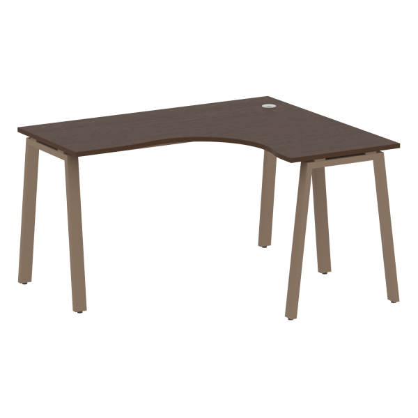 Стол криволинейный правый Metal System Style БА.СА-3 Пр 1400x1200x750 (Венге Цаво/Мокко металл)
