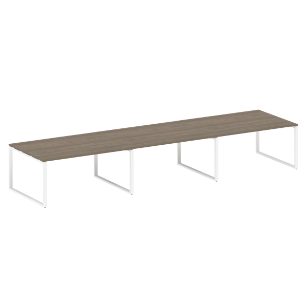 Переговорный стол 3 столешницы Metal System Style БО.ПРГ-3.4 4800x1235x750 (Вяз/Белый металл)