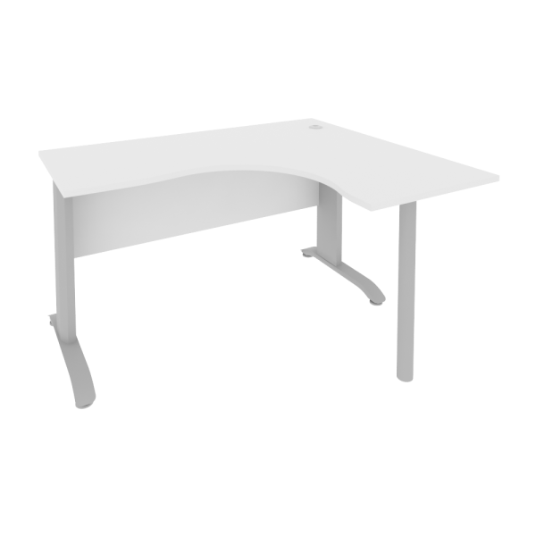 Стол криволинейный правый Riva ПЛ.СА-3 Пр 1400x1200x750 (Белый/Металлик)